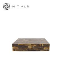 Decoration Box Nature Vivre Marble Resin Amber Brown