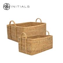 Set 2 pieces - Basket Nature Osier Royal Burma Rattan Natural