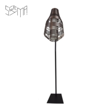 Floor lamp Quadretto Bullet Iron Wire Metallic Brown