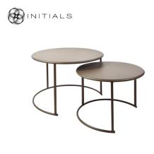 S/2 Coffee Table Metro Raw Iron Metallic Brown