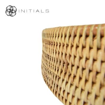 Tray Serving Burma Rattan Natural Round