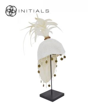 Object Hat Etnic White on stand