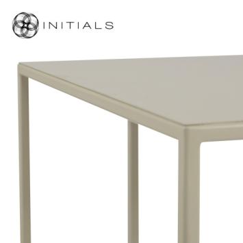 Bench Table Metal Ivory Square